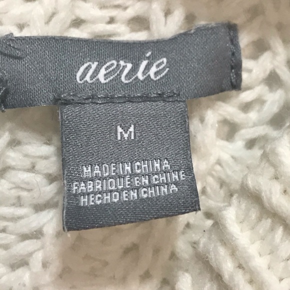 Aerie white sweater with lace up back size Medium - Picture 9 of 9